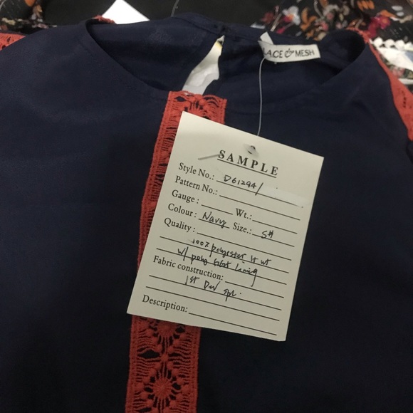 ModCloth Navy Dress with Orange Lace Trim Detail - Picture 9 of 10